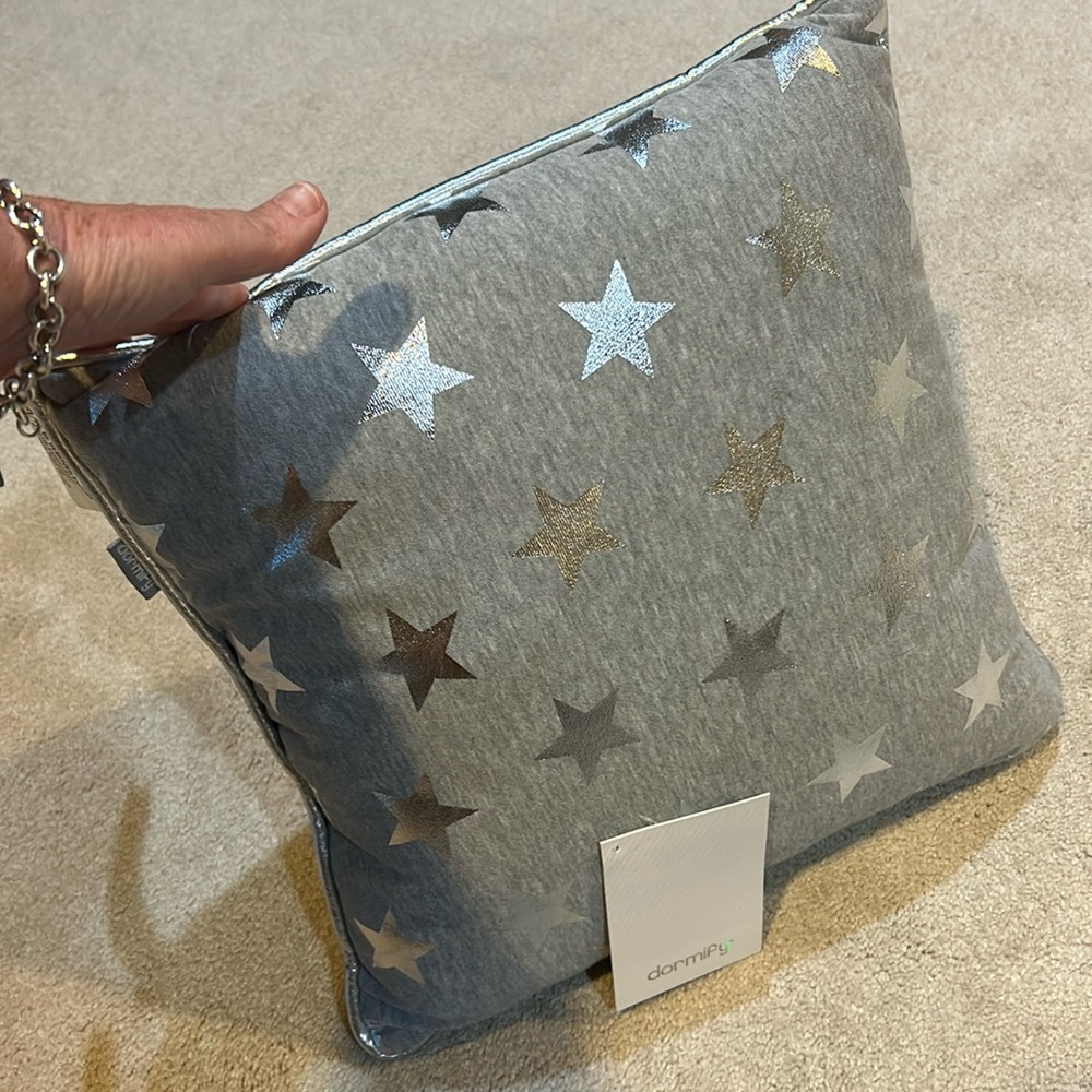 Dormify square throw pillow- approximately 14x14 squared.
